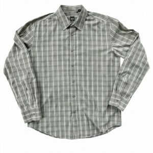 Boss Hugo Boss Gray/Black "Slim Fit" Dress Shirt Size XL Excellent Condition!